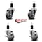 Service Caster 3'' Gray Poly Wheel Swivel 1-3/8'' Expanding Stem Caster Set 2 Brakes, 4PK SCC-EX20S314-PPUB-2-TLB-2-138 - alternate 2